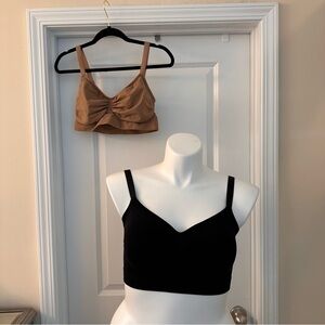 *SET OF 2*. FeelinGirl sports bras. Size XL sports bra. Black bra. Tan bra.